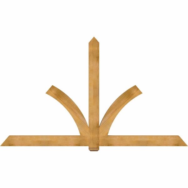 Ekena Millwork Redmond Rough Sawn Timber Gable Bracket, Western Red Cedar, 108"W x 63"H x 4"D x 6"F, 14/12 Pitch GBW108X63X0406RED00RWR - main